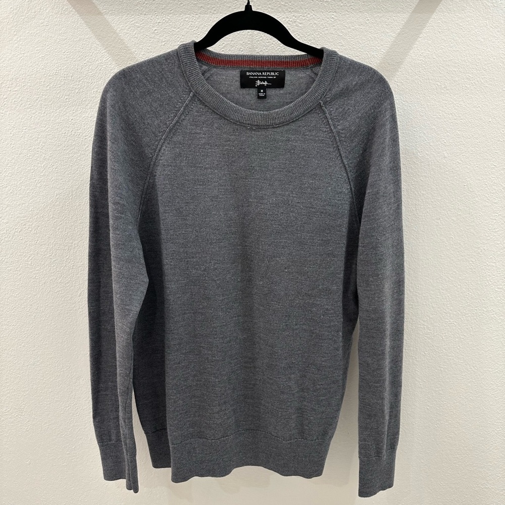 Banana Republic Merino Crewneck Sweater, Gray